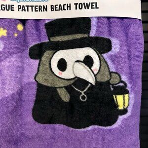Squishable Doctor Plague Pattern Purple Beach Towel - NWT